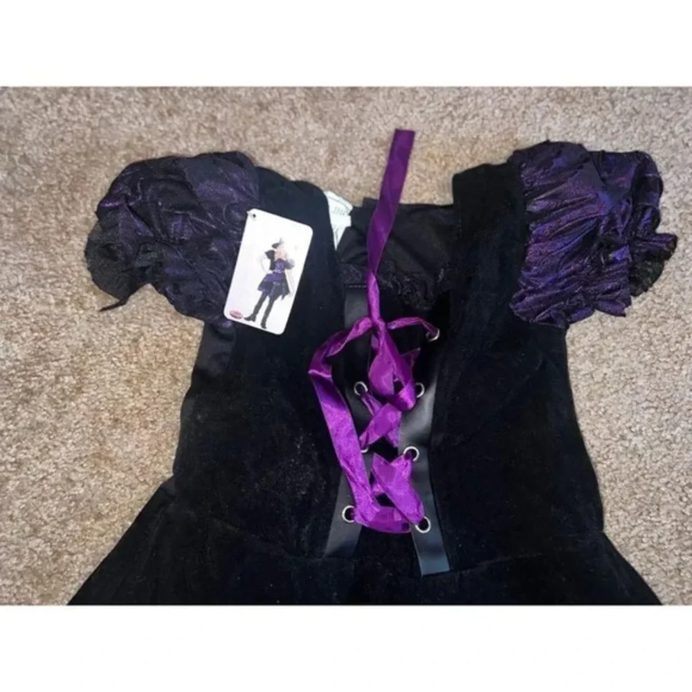 Purple punk Witch Halloween costume size L 12-14 kids